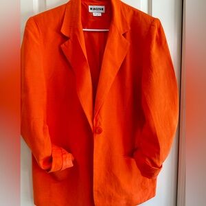 Joan Leslie Linen Blend Blazer Orange Single Button Size 16